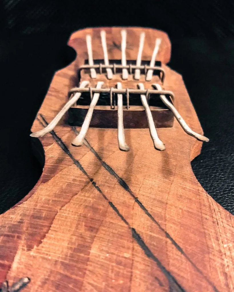 Close-up of kalimba tines Close-up of kalimba tines
