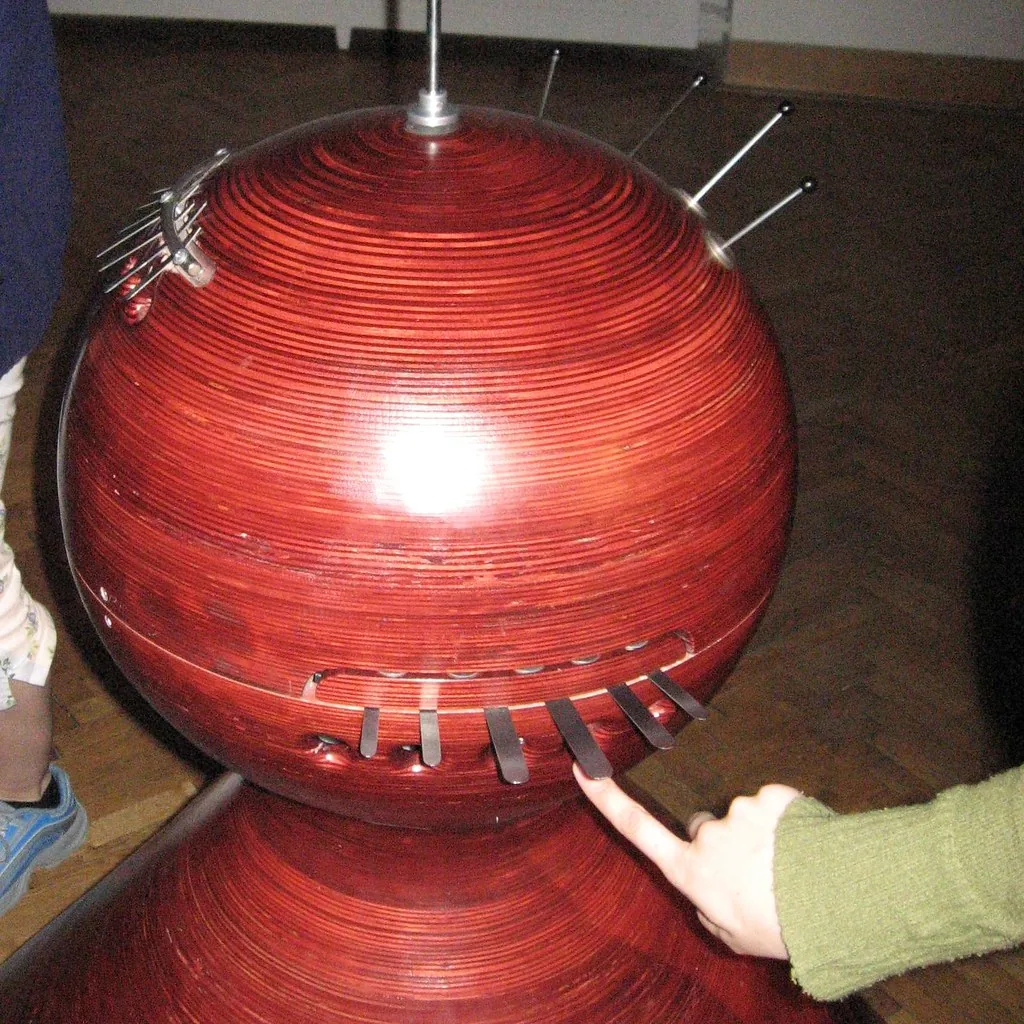 hand playing a large red kalimba