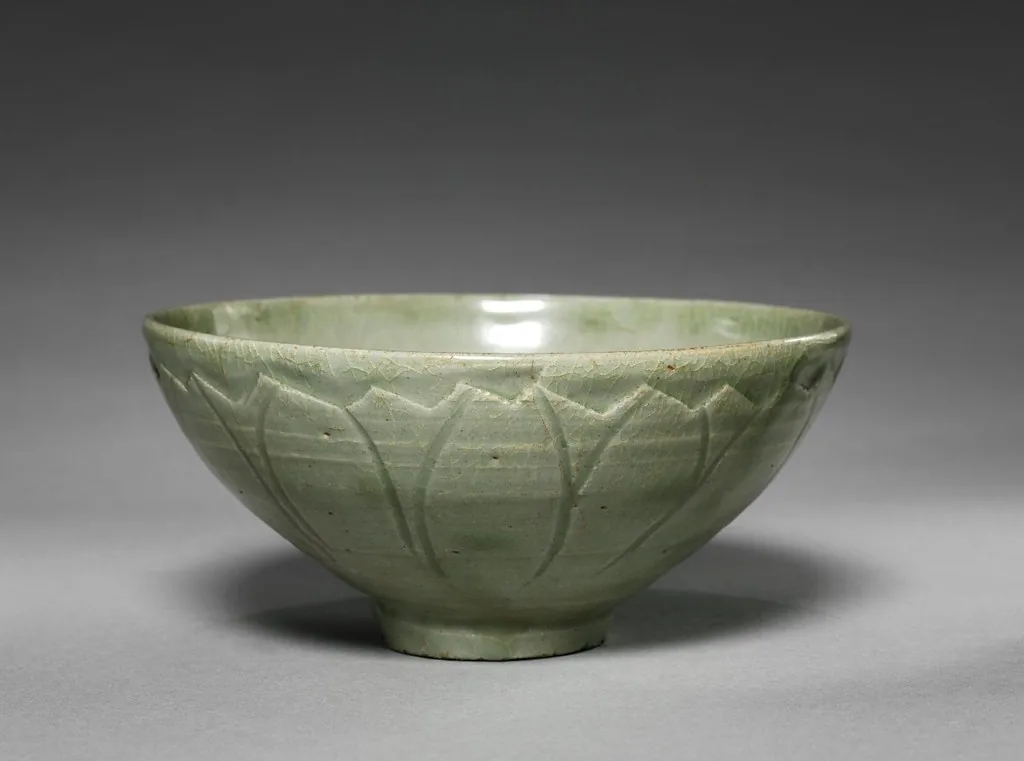 green ceramic Tibetan singing bowl green ceramic Tibetan singing bowl