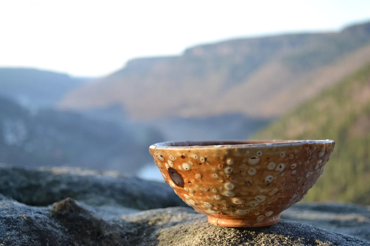 Handcrafted bowl set outdoors Handcrafted bowl set outdoors