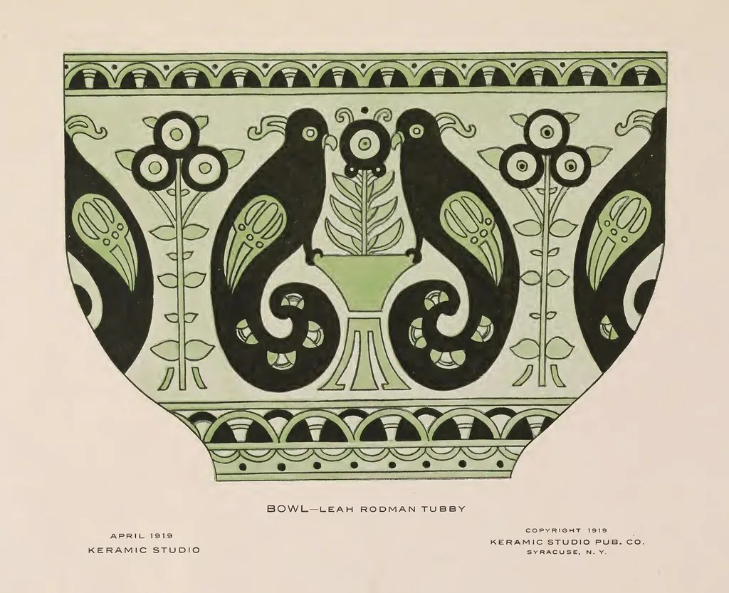 Old illustration of a decorative bowl Old illustration of a decorative bowl