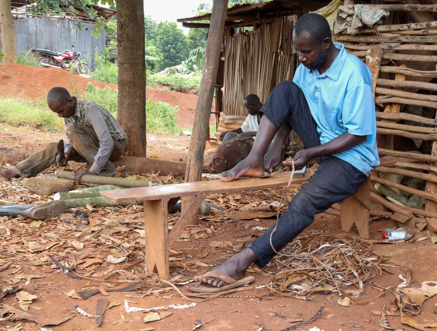 artisans making traditional drums artisans making traditional drums