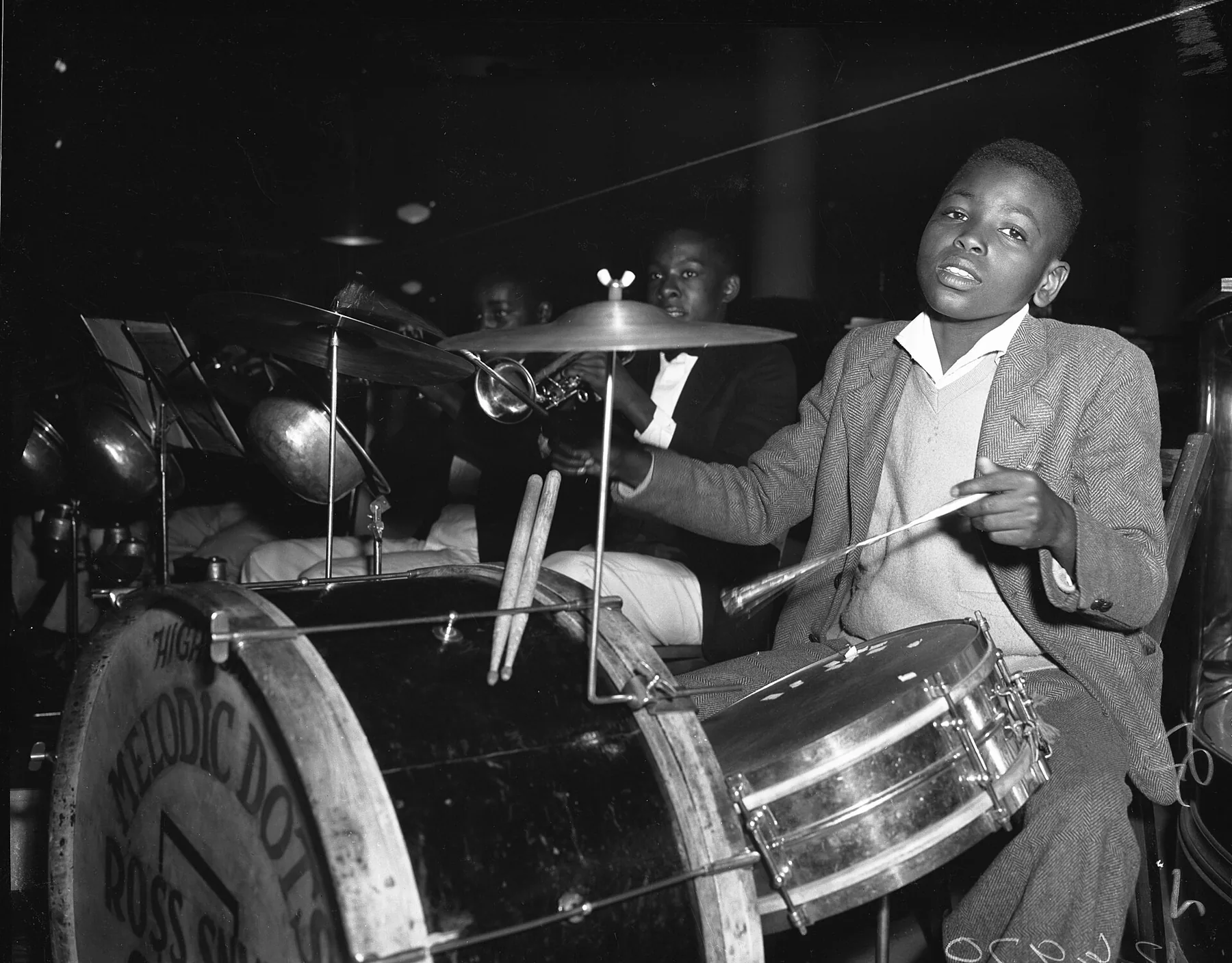 Young jazz drummer in concert Young jazz drummer in concert