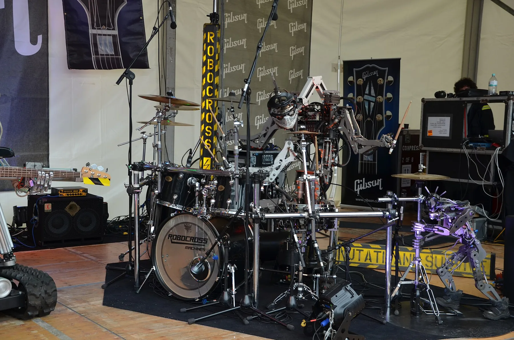 robotic drum kit with mechanical sticks robotic drum kit with mechanical sticks
