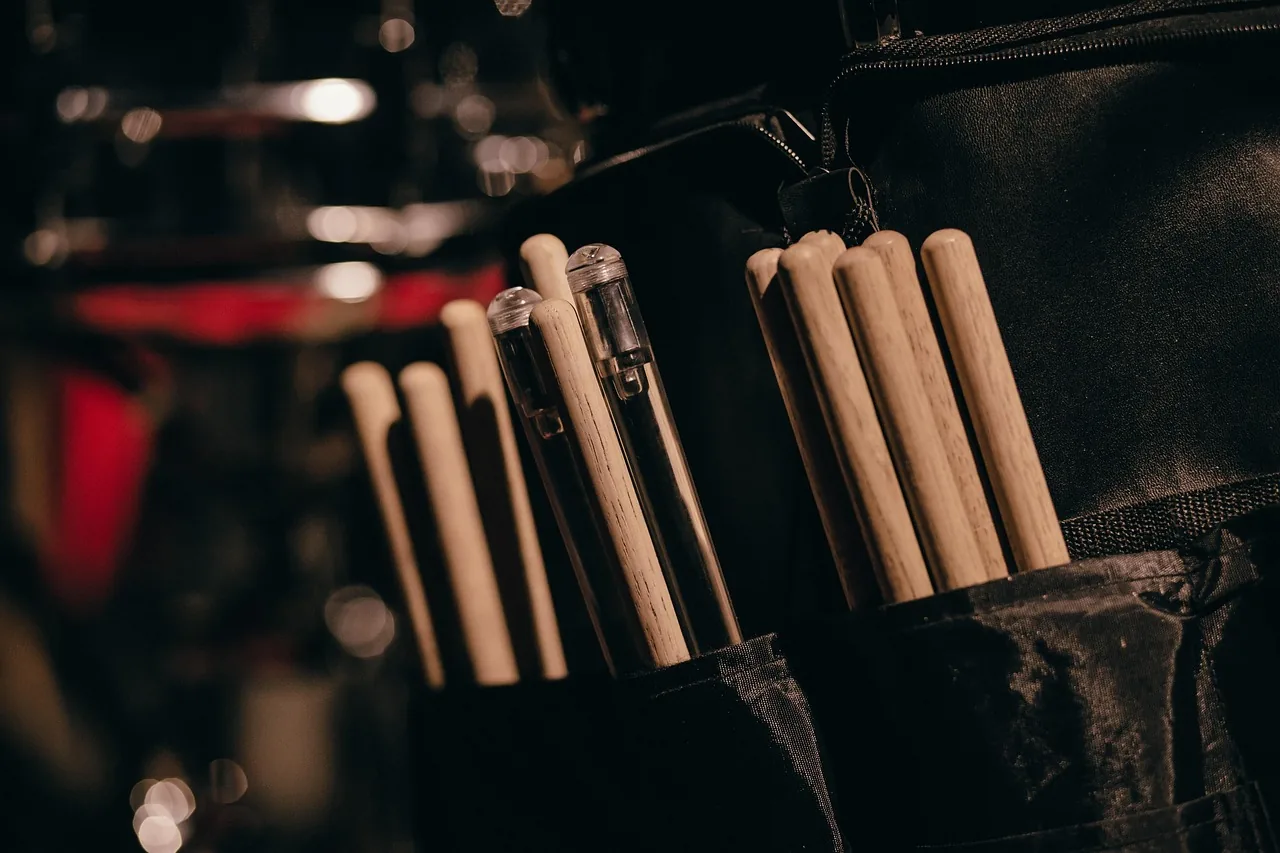 Percussion mallets in a studio